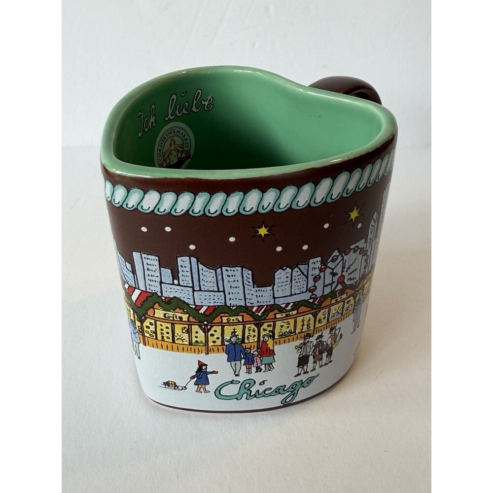 2018 Chicago Christkindlmarket Holiday Christmas Collectible Heart Mug RARE